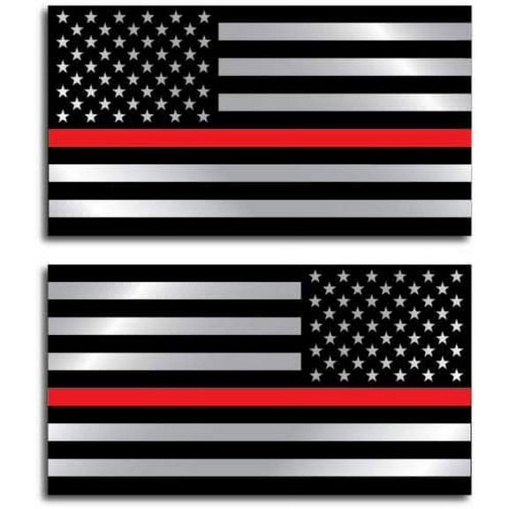 Thin Red Line Flag Firefighter Fire Department Fire Truck Red Lives Matter Decal Sticker Car Truck RLM