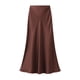 thumbnail image 1 of Falda de satén de cintura alta para mujer - Vestido elegante con cremallera y corte en A - Poliéster - M-XL, 1 of 2