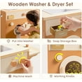 thumbnail image 4 of Robud Kitchen Washer Playset Pretend Play Toy Washing Machine with Clothes Basket, Iron and Sink for Kids Age 3+,Caramel, 4 of 9