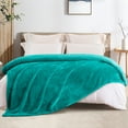 thumbnail image 7 of Whale Flotilla Fleece Queen Size Blanket for Bed 90x90 Inch, Super Plush and Soft 300GSM Blankets for All Season, Fluffy and Lightweight,Teal, 7 of 7
