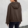 thumbnail image 5 of Women's Hoodies Sweatshirts Women's Loose Coat Hooded Cardigan Zipper Hoodie Brown L, 5 of 5