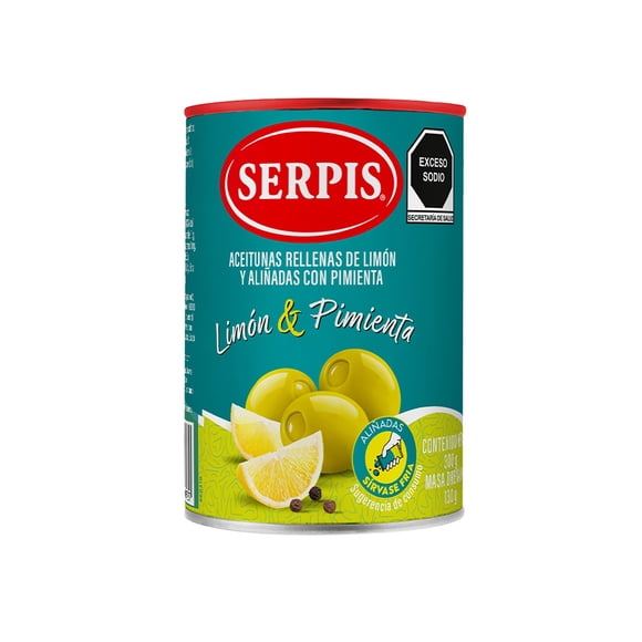 Aceituna manzanilla Serpis rellena de limón y pimienta 300 g