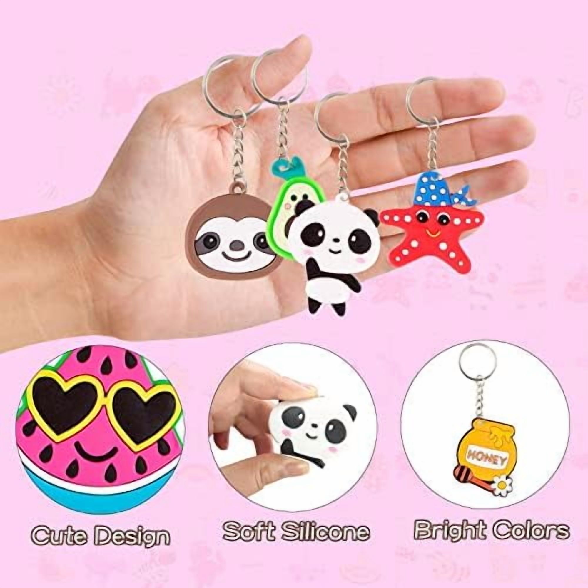 70Pcs Video Game Party Favors Video Game Keychains for Kids Birthday School Party Dinosaur Donut Marine Animal Mermaid Rainbow Bulk Keychains for Birthday Party Supplies$$Home Decor, Kitchen, & Other