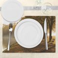 thumbnail image 3 of Ambesonne Nature Place Mats Set of 4, Walkway at Canal Misty, Standard Size, Orange Brown, 3 of 6