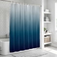 thumbnail image 6 of Navy Blue Ombre Bathroom Shower Curtains with 12 Hooks Polyester Waterproof Shower Curtain for Stalls and Bathtubs Contemporary Gradient Abstract Art Decorative Bathroom Privacy Curtain 36x72 Inches, 6 of 8