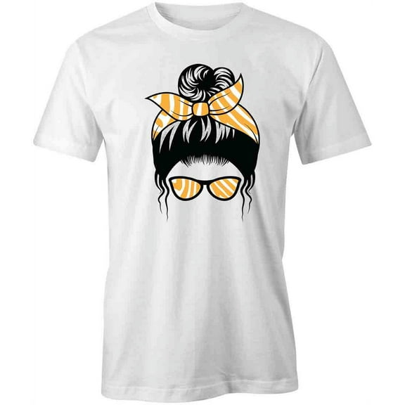 Messy Bun T-Shirt | Cool Hairstyle White Tee Gift