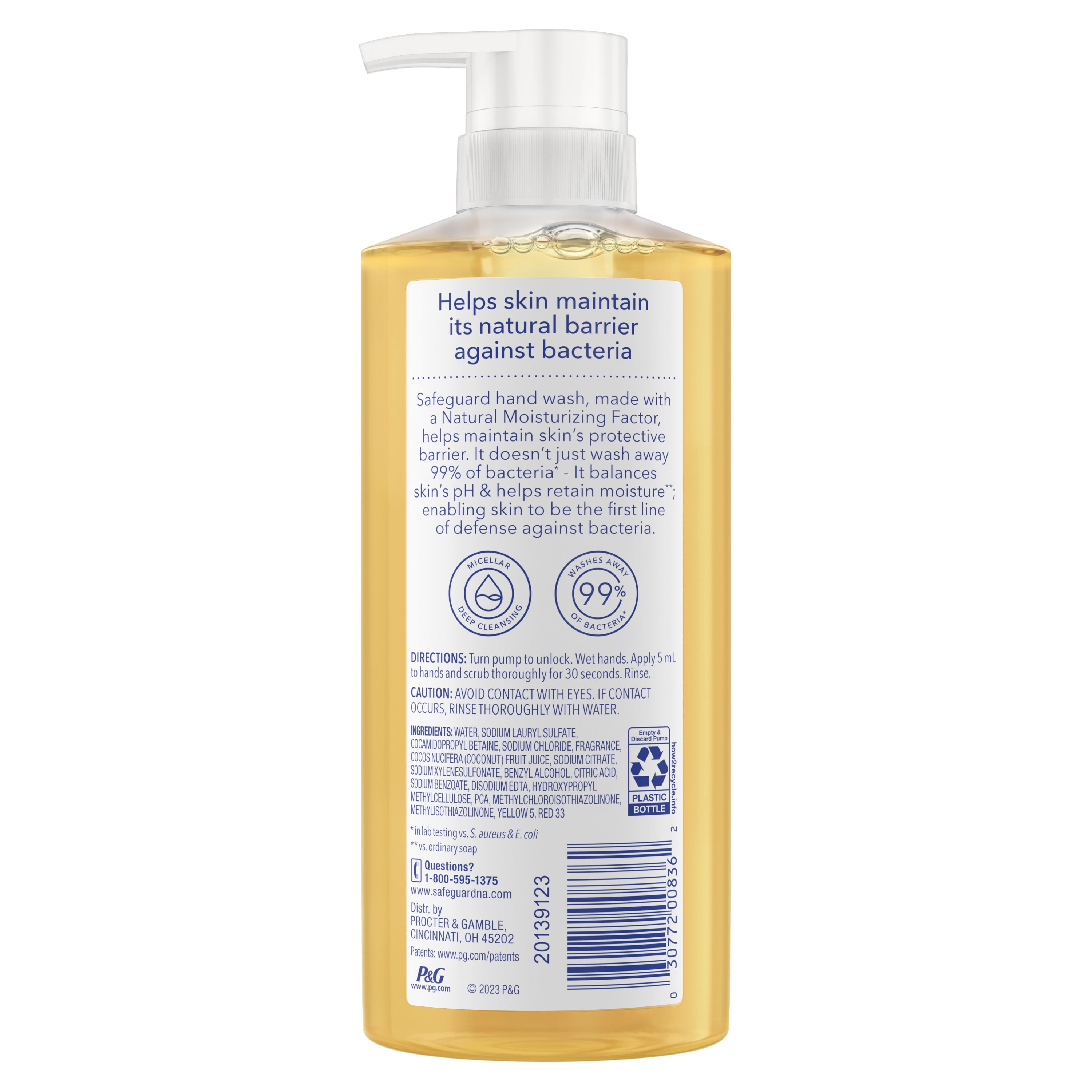 (4 pack) Safeguard Liquid Hand Soap Nourishing Notes of Coconut, 15.5 fl oz