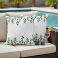thumbnail image 5 of Green Leaf Pillow Covers 2 Pack Watercolor Leaves Pastoral Plant Spring Pillowcase Waterproof Outdoor Throw Pillow Cover for Patio Garden Square Cushion 24”x24”, 5 of 9