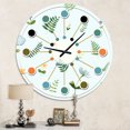 thumbnail image 2 of Designart'retro Floral Pattern Ix Horloge Murale Moderne du Milieu du Siècle, 2 of 4