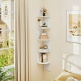thumbnail image 2 of Costway 1 PCS 5-Tier Floating Bookshelf with Safe Round Edge Space-Saving Plant Display Shelf White, 2 of 9
