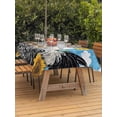 thumbnail image 4 of 60x102 Inch Outdoor Tablecloth with Umbrella Hole Zipper Rectangle Vintage Sunflower Rooster Rectangular Tablecloths Outside Waterproof Summer Elegant Flower Patio Table Cloth Cover for Picnic Party, 4 of 8