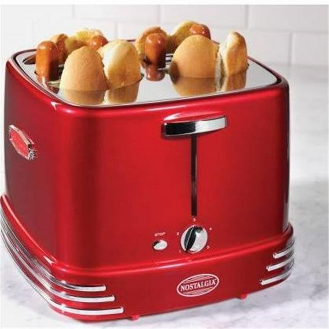 Grille-pain Pop-Up à 4 Fentes Rétro pour Hot-Dogs