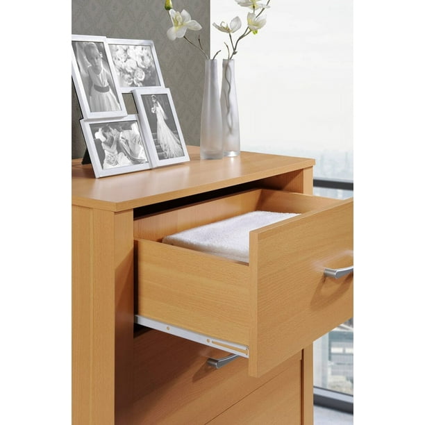 Hodedah 4 Drawer Chest in Beech Walmart Business Supplies