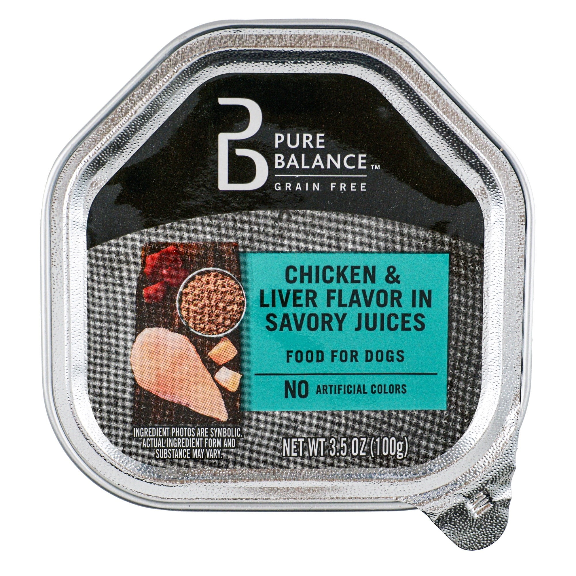 Pure Balance Grain Free Grilled Chicken and Chicken and Liver Flavor in Savory Juices Wet Dog Food Variety Pack, 3.5 oz, 12 Count