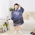 thumbnail image 6 of FORMRS Wearable Blanket Hoodie with Sleeves for Kids Cozy Flannel Sweatshirt, Moonlight Mountain, 6 of 7