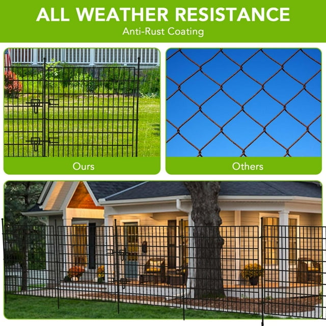 BeesClover Outdoor Garden Fencing Decorative Garden Fence Rustproof Metal Wire Animal Barrier Fence for Dogs, Rabbits, Landscape Edging, and Patio