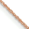thumbnail image 2 of 14K Solid Rose Pink Gold 0.7mm Rope Chain Twisted Link Necklace, 2 of 4