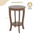 thumbnail image 3 of Costway 2 Pcs Table d'Appoint à 2 Niveaux 18 Pouces Ronde Compacte Table de Chevet de Canapé avec Tablette de Rangement Brun, 3 of 10