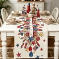 thumbnail image 4 of Aufmer Patriotic Festival Table Runner Set Star Firework USA Flag Printed Polyester Cloth Mat Combination For 4th Of July Dining Room Multi Scene Holiday Layout, 4 of 7