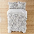 thumbnail image 4 of Levtex Home - Tamsin Grey Quilt Set - King Quilt + Two King Pillow Shams - Modern Paisley - Grey Taupe Off-White - Quilt Size (106x92in.) and Pillow Sham Size (36x20in. ) - Reversible - Cotton, 4 of 6
