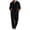 Black, variant on UVEASISHA Mens 2 Piece Cotton Linen Set Long Sleeve Button Hoodies and Pants Sets Summer Casual Beach Vacation Outfits Sports Suit with Pockets Army Green L