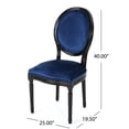 thumbnail image 4 of Noble House Phinnaeus Indoor FrenchVelvet Dining Chairs, Set of 2, Navy Blue, 4 of 10