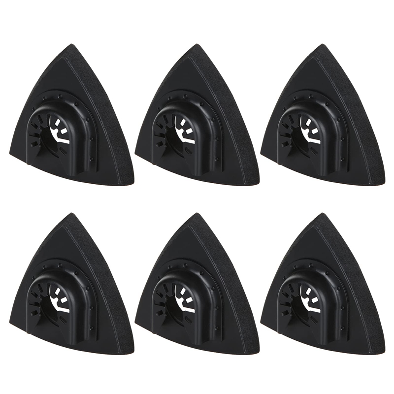 6 Pcs 31/8 Inch Power Oscillating Tool Sanding Pads, 80mm Triangle