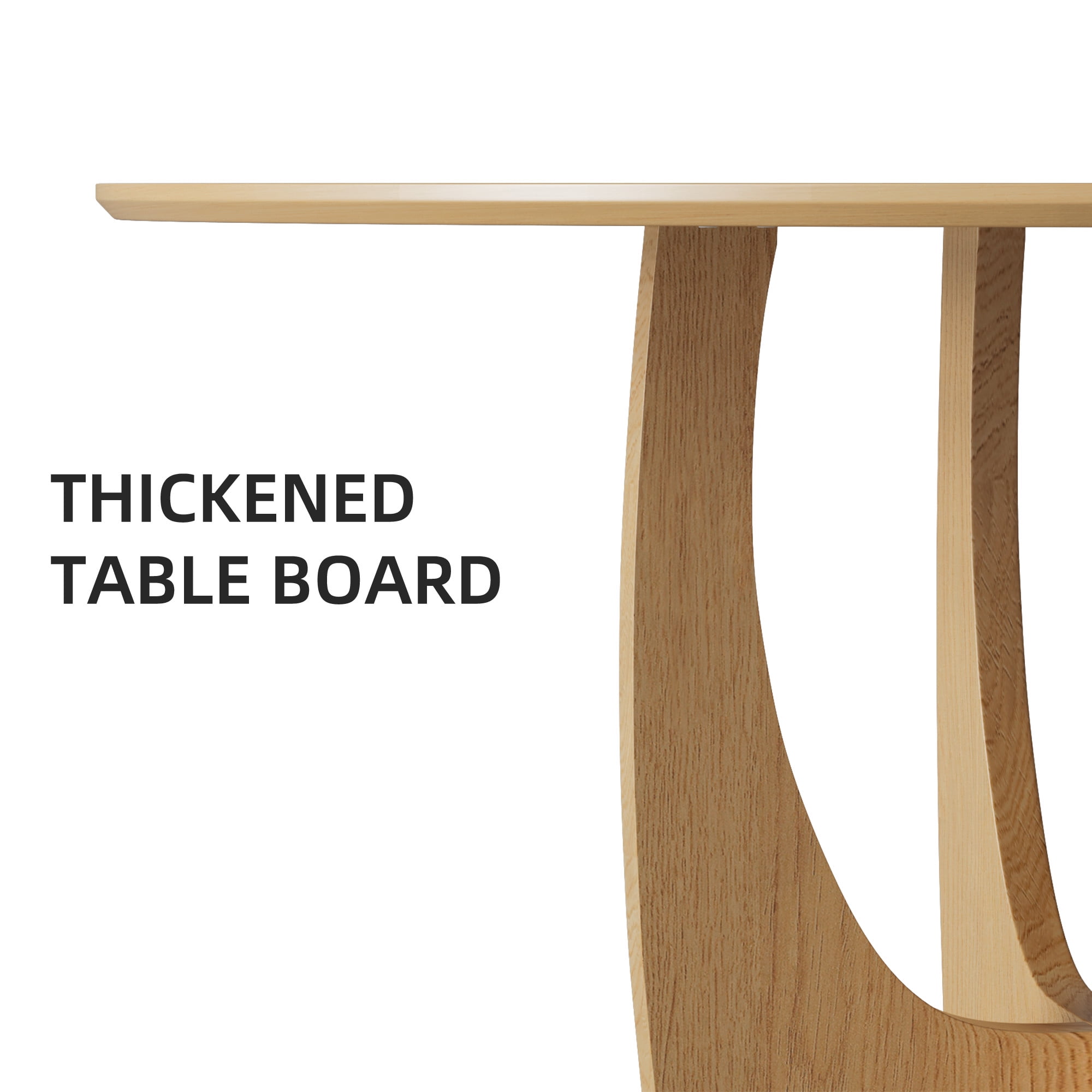 MAYEERTY 42x42x30 Modern Dining Table, Contemporary Home Wood Kitchen Table, Natural Wood