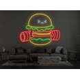 thumbnail image 2 of Glowneon Hamburger Lift The Weight Neon Signs, Restaurant Wall Decor, 2 of 4