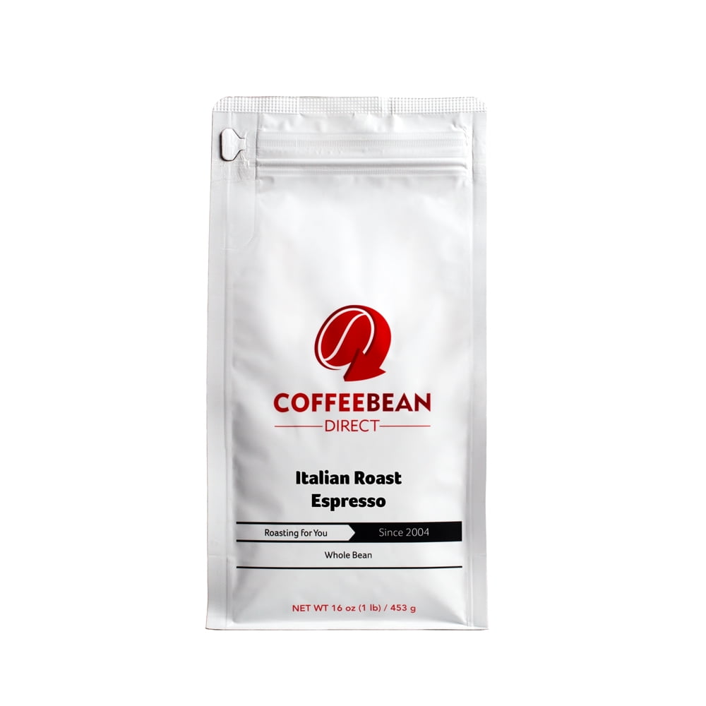 Coffee Bean Direct Italian Roast Caffeinated Whole Bean Coffee, Espresso, 1 LB by Coffee Bean Direct