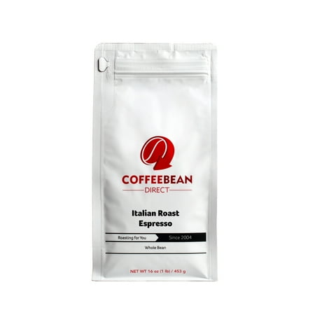Coffee Bean Direct Italian Roast Caffeinated Whole Bean Coffee, Espresso, 1 LB