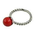 thumbnail image 1 of lionlar Elegant Flower Pattern Freshwater Shell Pearl Adjustable Wedding Finger Red, 1 of 7