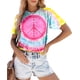 thumbnail image 1 of Camiseta MEESHEEP Peace Love Hippie con estampado vintage para mujer, 1 of 6