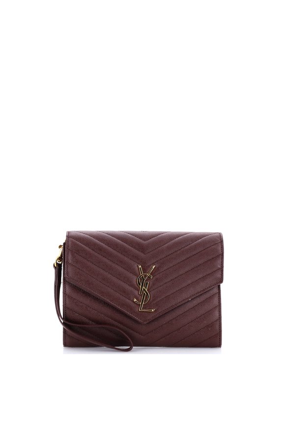 Pre-Owned Classic Monogram Envelope Wristlet Clutch Mixed Matelasse Leather By Rebag