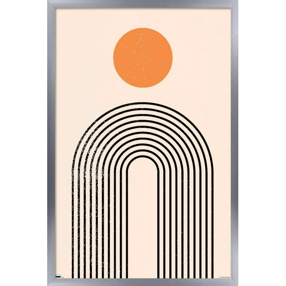 Abstract - Geometric Shapes in Balance Wall Poster, 14.725" x 22.375", Framed