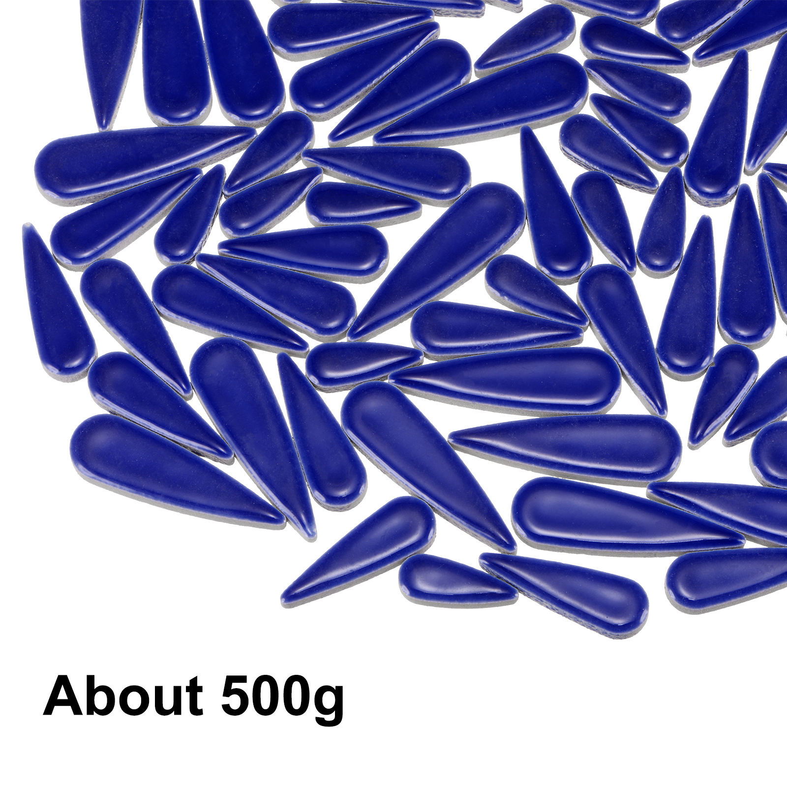 Uxcell 4mm Ceramic Mosaic Tile Teardrop Flower Leaf Tile Mosaic Block for Christmas Birthdays 1 Pack Dark Blue
