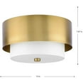 thumbnail image 3 of Progress Lighting Silva 2-Light Flush Mount, Brushed Nickel, White Linen Shade, 3 of 8