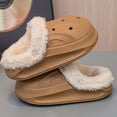 thumbnail image 4 of Dakaela 3-13Y Kids Lined Clogs Boys Girls Winter Fleece Garden Shoes Toddler Platform House Shoes Slip on Indoor Outdoor Mules Coffee 3, 4 of 8