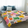thumbnail image 4 of Color Block Blanket Soft Cozy Warm Throw Blanket for Couch, Plush Fuzzy Flannel Fleece Blankets for Sofa, Abstract Minimalist Modern Striped Bed Blankets Lightweight Gifts for Women, 50"x80", 4 of 9