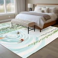thumbnail image 4 of 5'x7' Area Rugs, Spring Green Leaves Indoor Outdoor Area Rug for Living Room Bedroom, Japanese Koi Fish Birds Country Washable Bathroom Rugs Kitchen Floor Carpet Mats Home Decor Aesthetic, 4 of 8