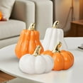thumbnail image 5 of 5 Inch Ceramic Pumpkin Decor Artificial Pumpkin for Halloween Thanksgiving Fall Harvest Farmhouse Table Centerpiece,Mantel & Shelf Decor, 5 of 9