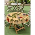 thumbnail image 4 of Outdoor Tablecloths with Umbrella Hole & Zipper, Ladybugs Eucalyptus Round Tablecloth 54 Inch, Spring Botanical Leaves Yellow Waterproof Table Cloth, Patio/Pool/Picnic Table Covers, 4 of 8