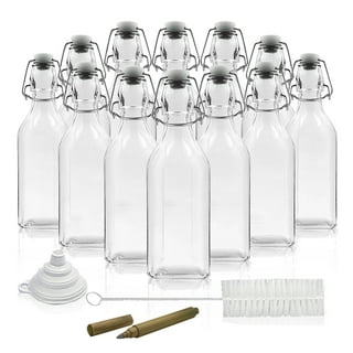 Clear Glass Milk Bottles with Lids - 12 Pc. | Oriental Trading