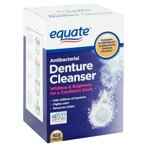 Equate Antibacterial Denture Cleanser Tablets, 102 count