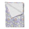 thumbnail image 2 of Crane Soft Flannel Fleece Throw Blanket, Japanese Style Animal and Flower Composition on Lavender Toned Background Oriental, Cozy Plush for Indoor and Outdoor Use, 50" x 70", Multicolor, by Ambesonne, 2 of 5
