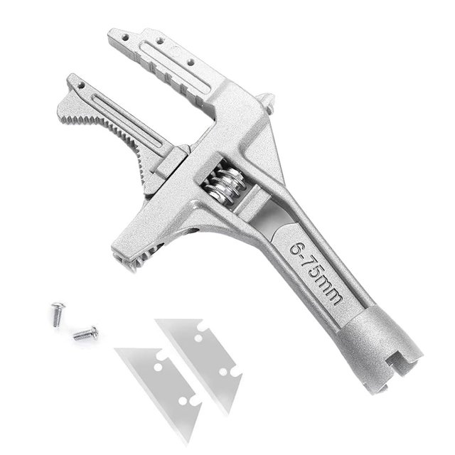Riwesomey Llave de reparación con abrazadera de 6-75 mm de ancho Llave de reparación de baño ajustable de aleación de aluminio para tuberías de agua Herramientas y ferretería Riwesomey TO004785-00