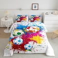 thumbnail image 2 of Feelyou Watercolor Soccer Print Full Size Comforter Sets, Cartoon Football Bedding Comforter Set, Teens Kids Girls Boys Bedding Sets, Luxury Bedroom Decor, 3 Pieces, 2 of 8