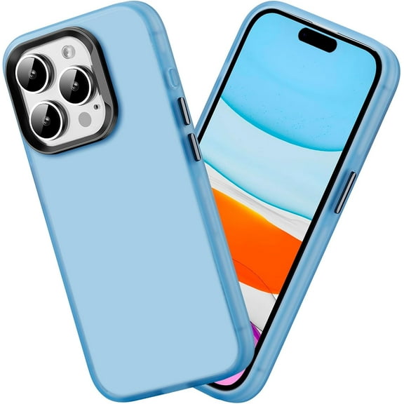 Case for iPhone 15 Pro Transparent Slim Not-Yellowing Anti-Scratch Shockproof Phone Case for iPhone 15 Pro Case Frosted Light Blue