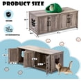 thumbnail image 6 of Cat Litter Box Enclosure - Dual Washroom Wooden Furniture with 2 Head Shaped Holes, Large Cat House for Living Room & Bedroom, 6 of 7