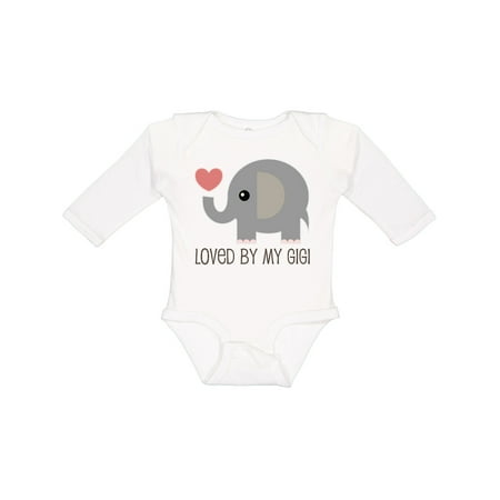 

Inktastic Loved by My Gigi Grandma Gift Baby Boy or Baby Girl Long Sleeve Bodysuit